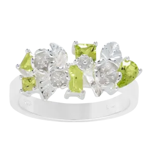 Karen Walker Jewellery Karen Walker Rock Garden Ring - Silver, Peridot