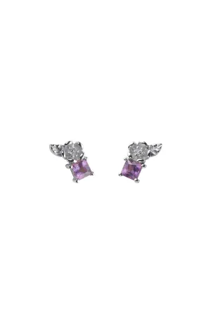 Karen Walker Jewellery Karen Walker Rock Garden Studs - Silver, Amethyst