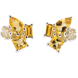 Karen Walker Jewellery Karen Walker Rock Garden Studs - Silver, Citrine