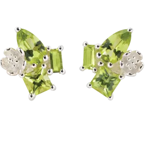 Karen Walker Jewellery Karen Walker Rock Garden Studs - Silver, Peridot