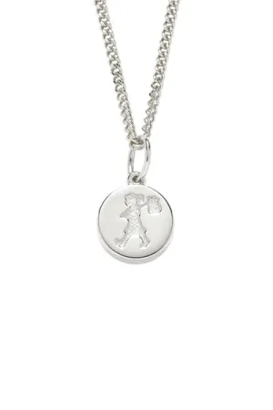 Karen Walker Jewellery Karen Walker Runaway Girl Stamp Pendant - Silver, 45cm