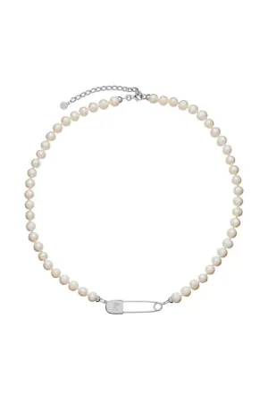 Karen Walker Jewellery Karen Walker - Runaway Safety Pin & Pearl Strand Necklace Sterling Silver