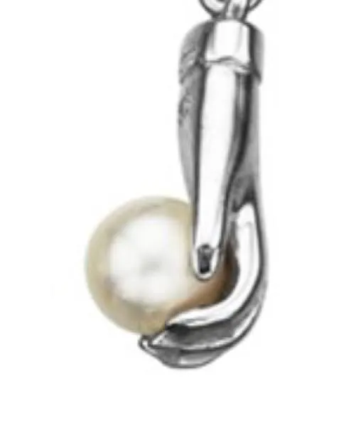 Karen Walker Jewellery Karen Walker Wisdom Pendant - Silver, Pearl - 45cm