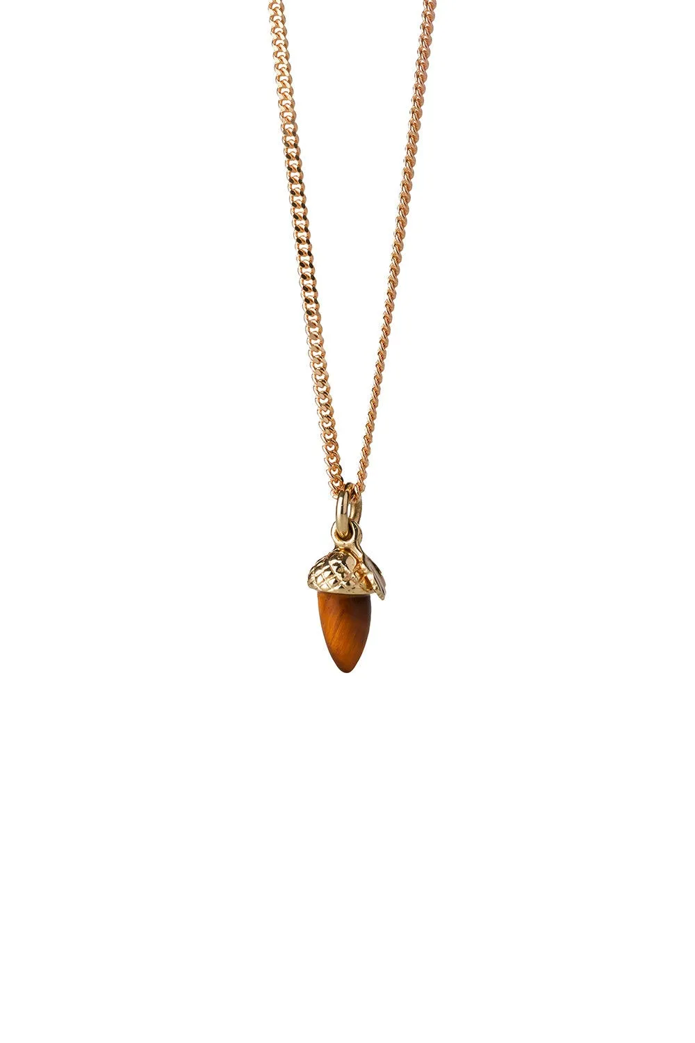 Karen Walker Jewellery Karen Wlaker - Micro Acorn and Leaf Necklace Gold