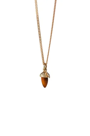 Karen Walker Jewellery Karen Wlaker - Micro Acorn and Leaf Necklace Gold
