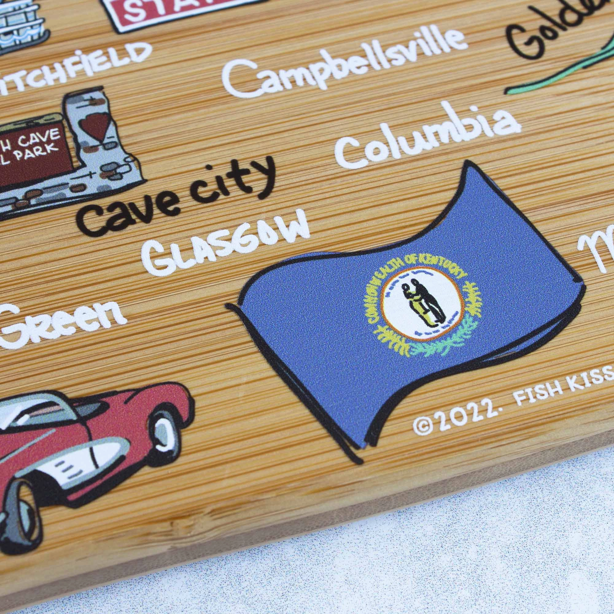 Kentucky Cutting Board with Artwork by Fish Kiss