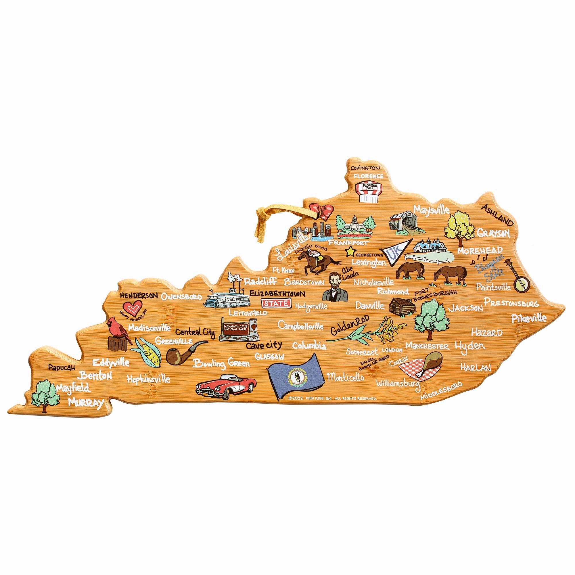 Kentucky Cutting Board with Artwork by Fish Kiss cutting board,chopping board,kitchen tools