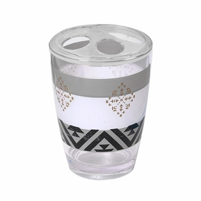 Kenya Clear Toothbrush Holder Stand for Bathroom Vanity Countertop - White, Black, Grey, Gold - 3" L x 3" W x 4.8" H toothbrush holder,bathroom cup,bathroom organizer