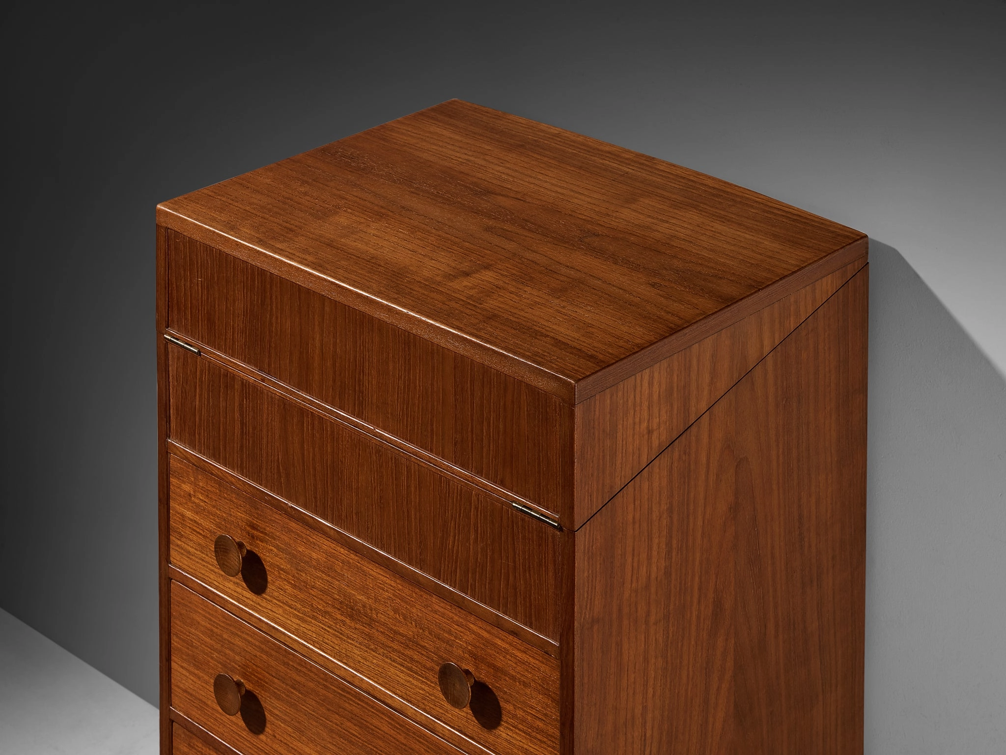 Knud Juul-Hansen Chest of Drawers with Integrated Vanity in Teak