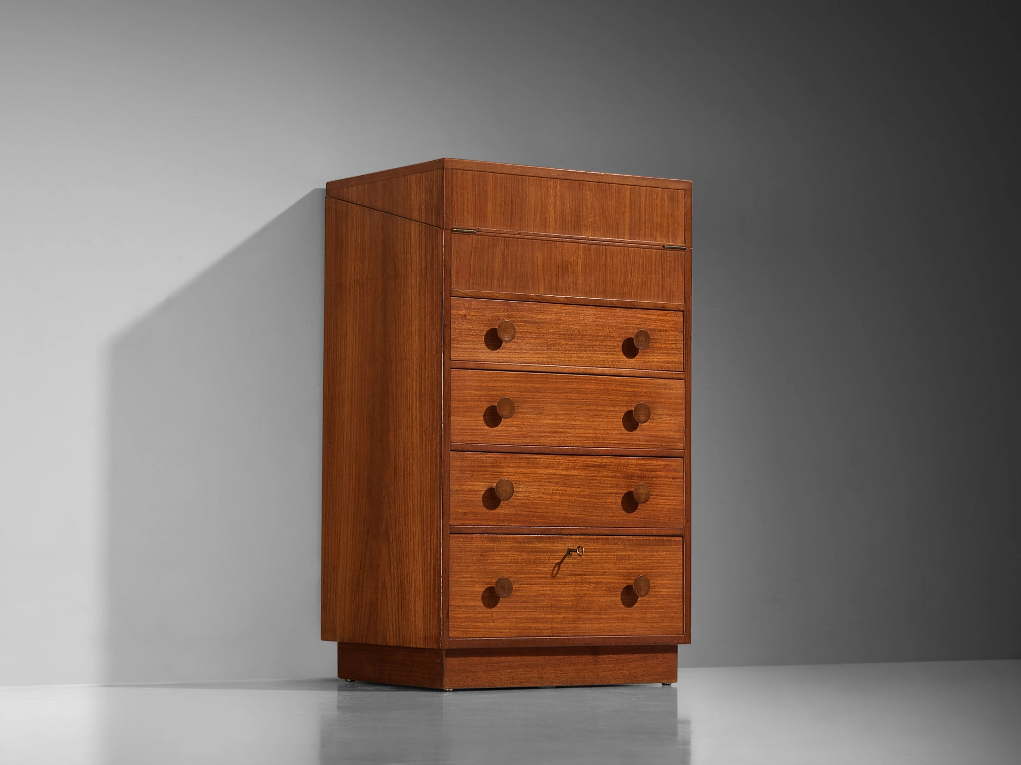 Knud Juul-Hansen Chest of Drawers with Integrated Vanity in Teak