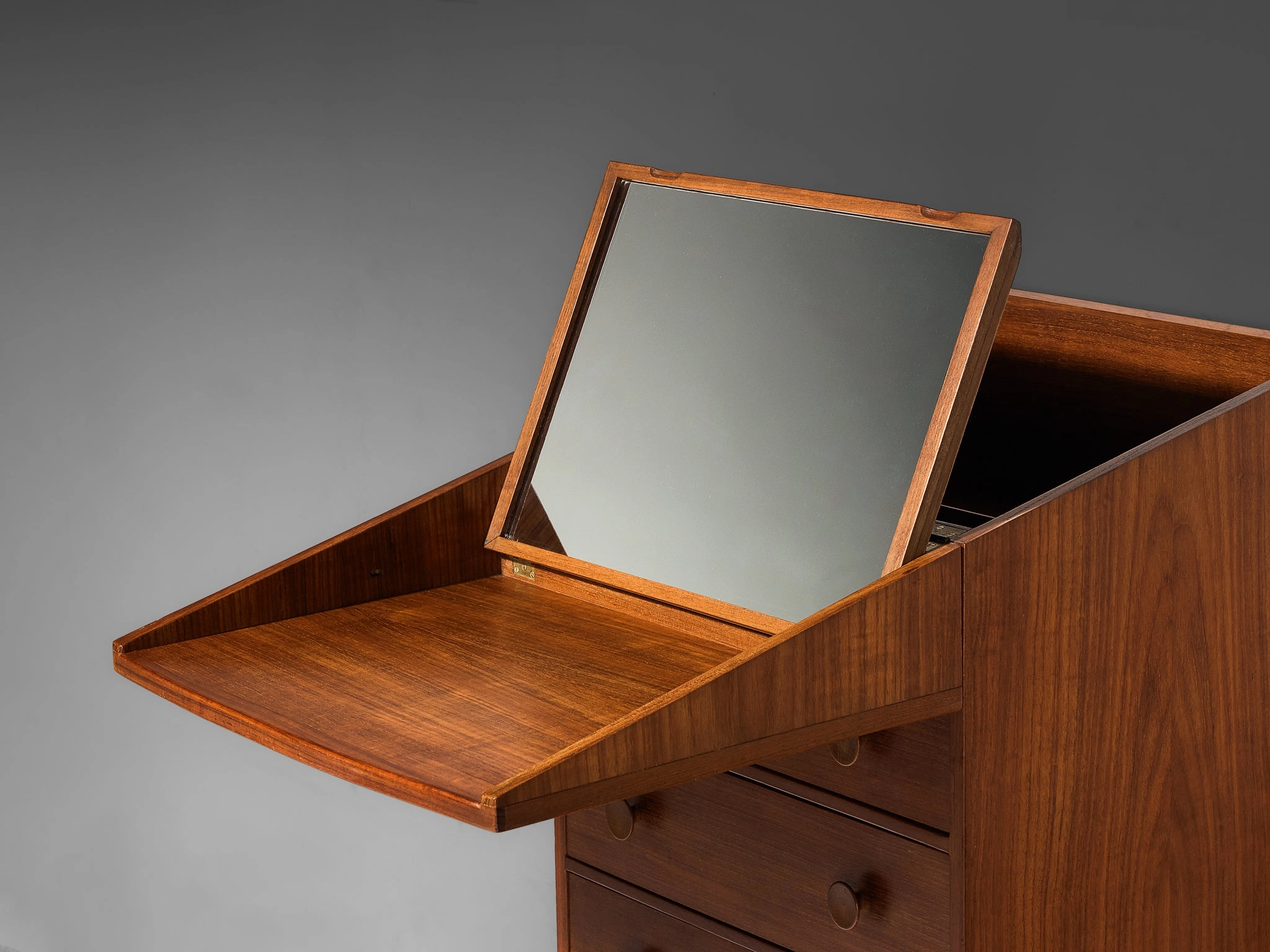Knud Juul-Hansen Chest of Drawers with Integrated Vanity in Teak