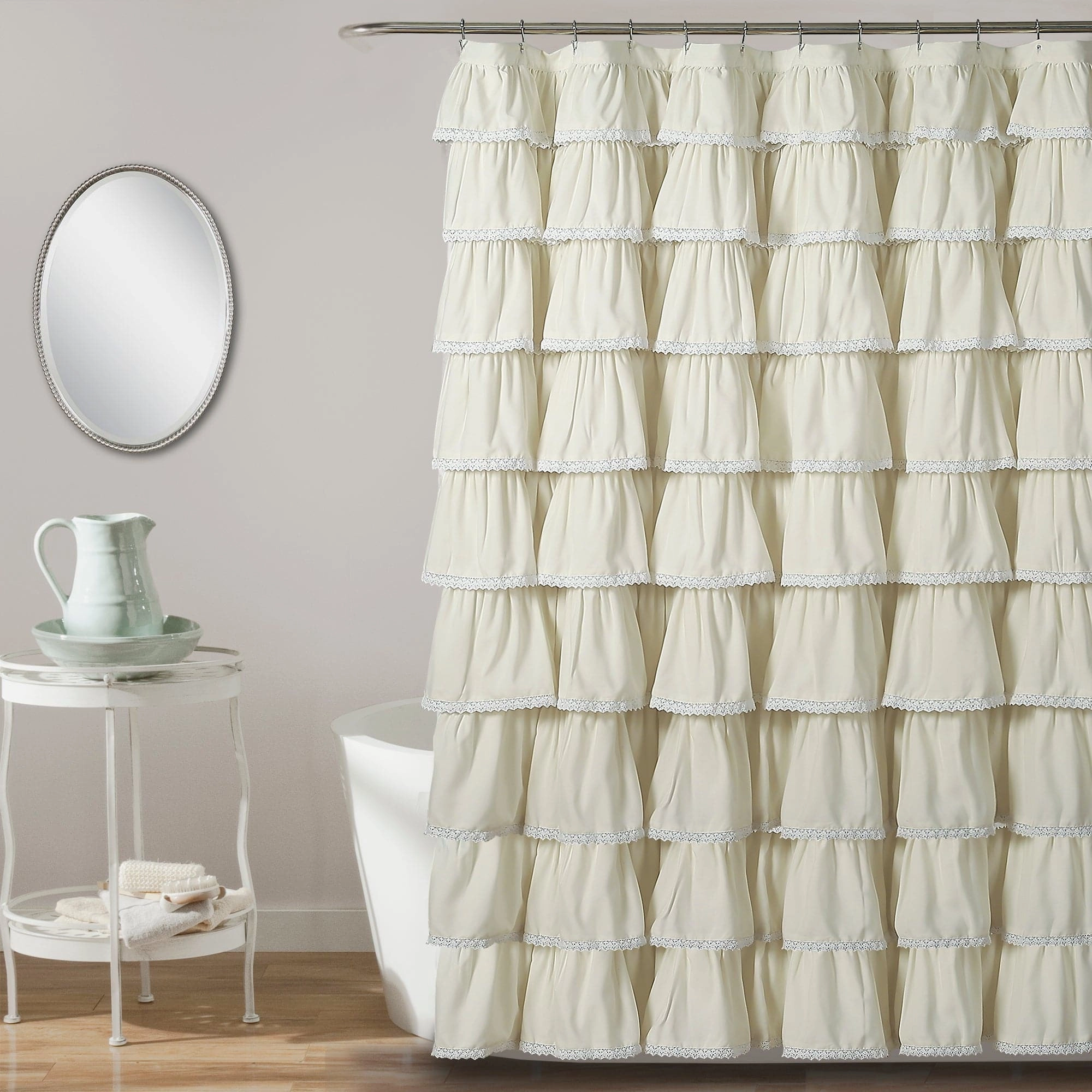 Lace Ruffle Shower Curtain