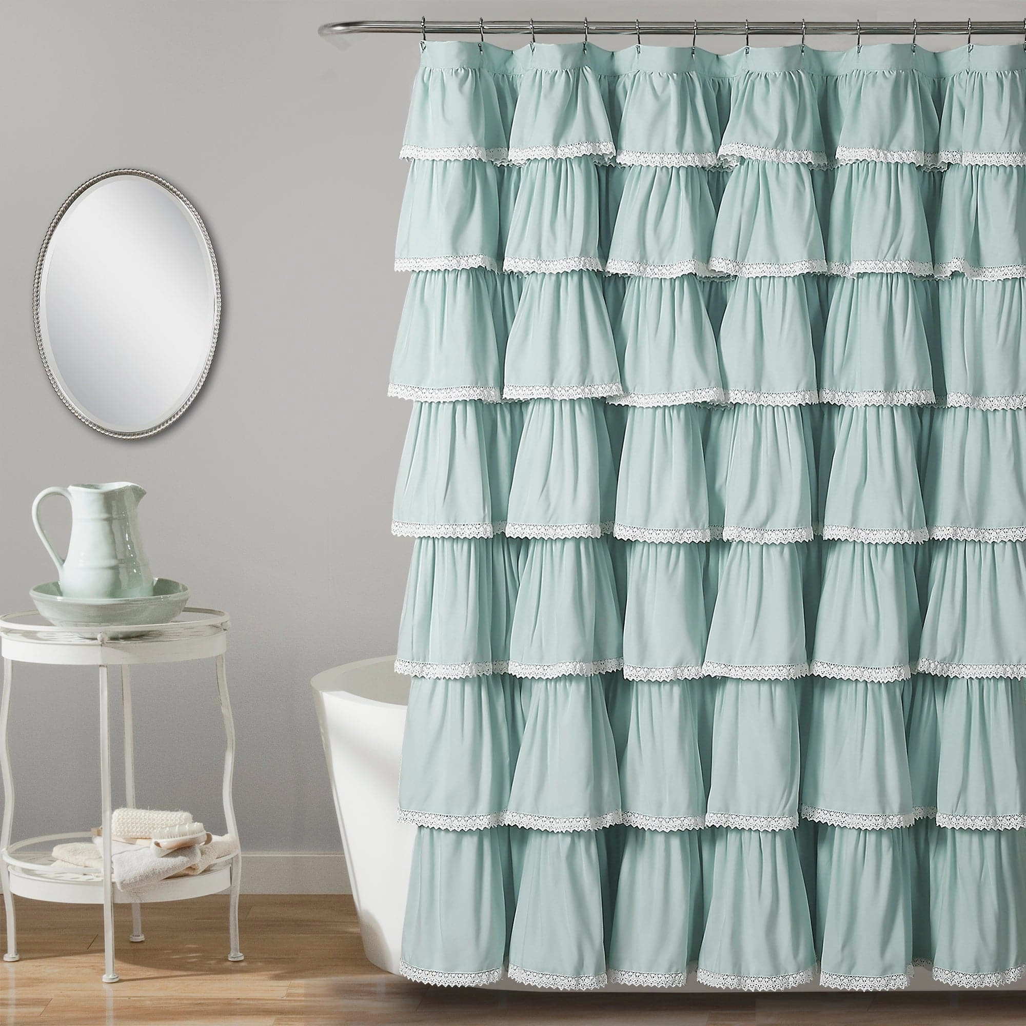 Lace Ruffle Shower Curtain shower curtain,bath curtain,bathroom decor