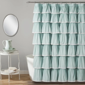Lace Ruffle Shower Curtain shower curtain,bath curtain,bathroom decor