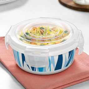 Larah By Borosil Geo Blue Klip N Store Storage Container food storage,storage containers,kitchen storage