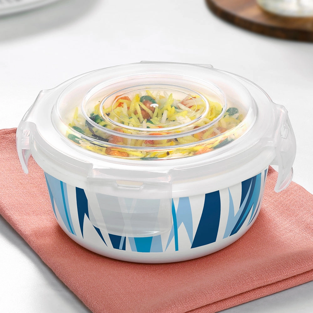 Larah By Borosil Geo Blue Klip N Store Storage Container food storage,storage containers,kitchen storage