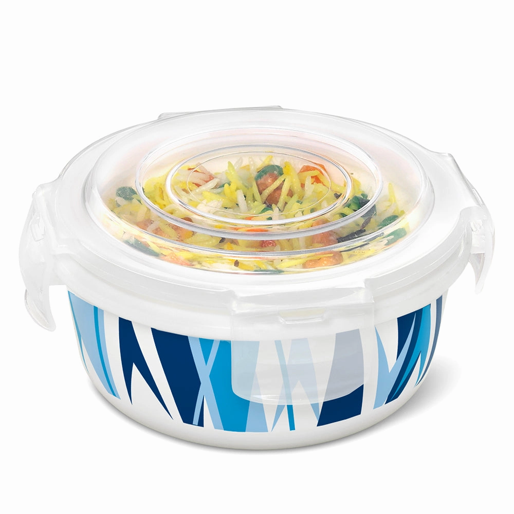 Larah By Borosil Geo Blue Klip N Store Storage Container