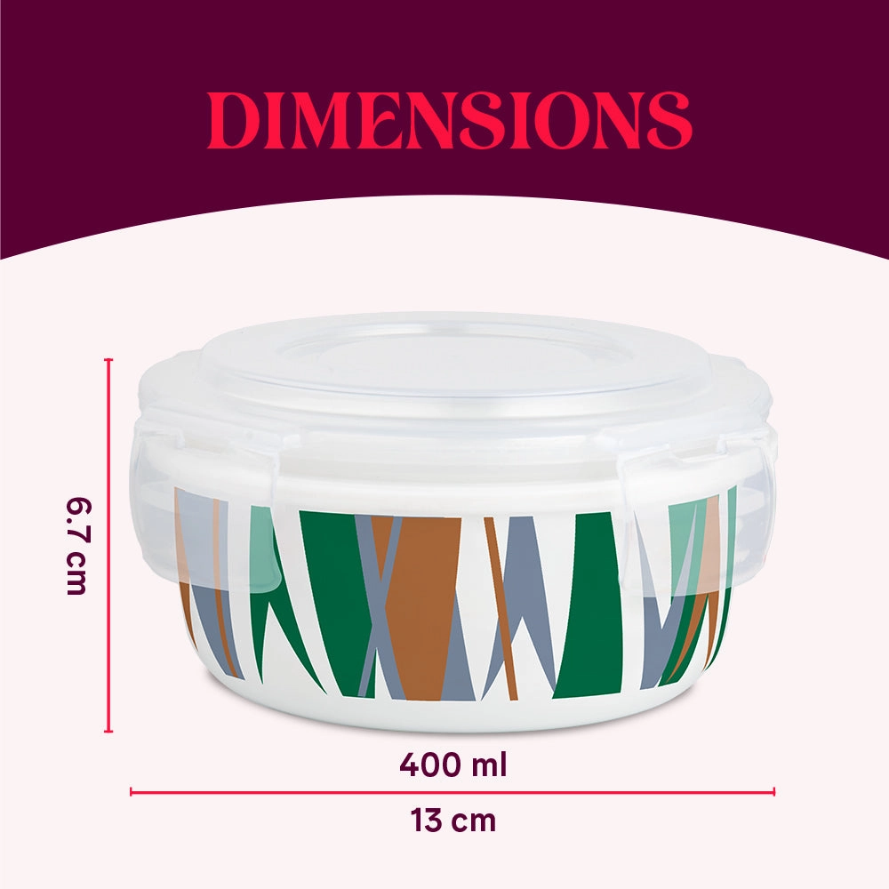 Larah By Borosil Geo Green Klip N Store Storage Container