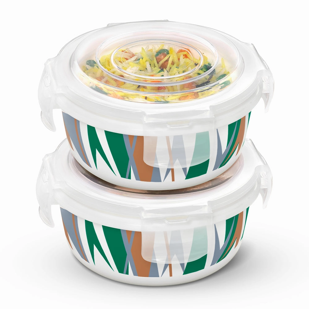Larah By Borosil Geo Green Klip N Store Storage Container