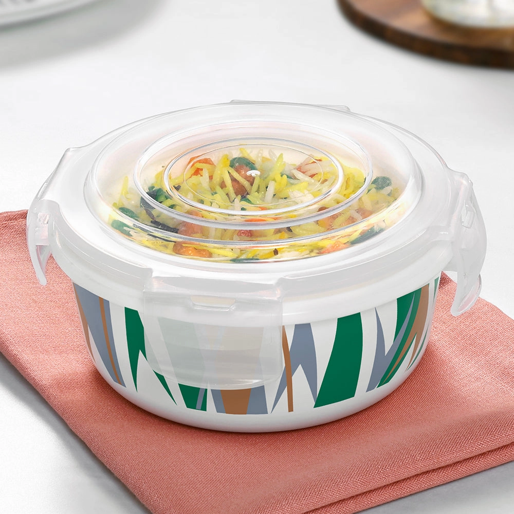 Larah By Borosil Geo Green Klip N Store Storage Container food storage,storage containers,kitchen storage