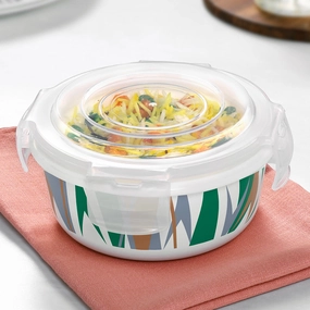 Larah By Borosil Geo Green Klip N Store Storage Container food storage,storage containers,kitchen storage