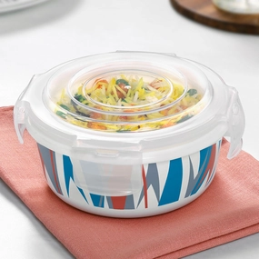 Larah By Borosil Geo Orange Klip N Store Storage Container food storage,storage containers,kitchen storage