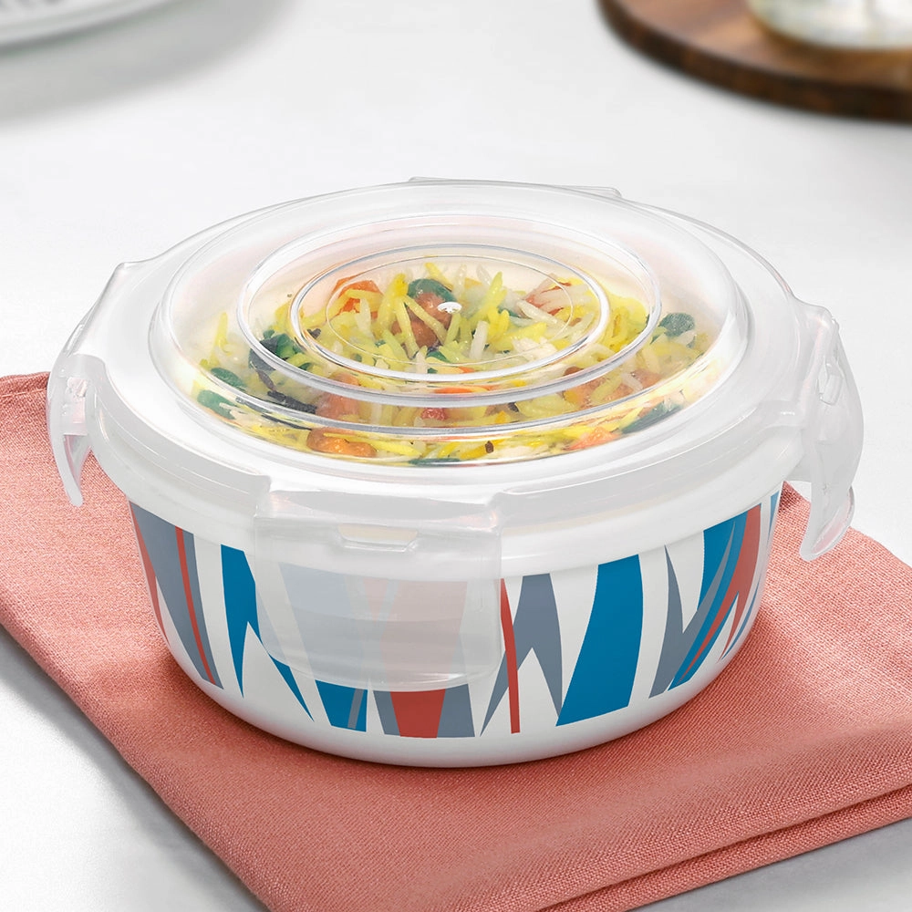 Larah By Borosil Geo Orange Klip N Store Storage Container food storage,storage containers,kitchen storage