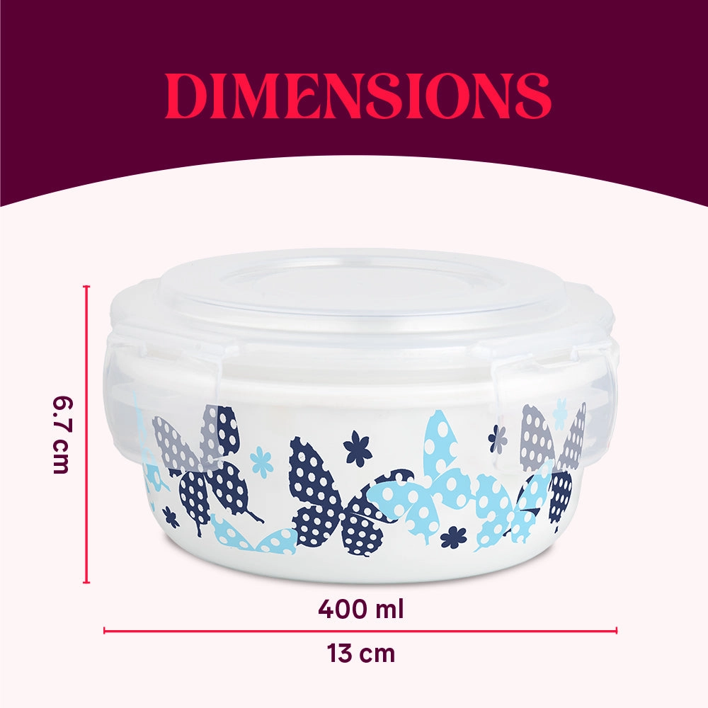 Larah By Borosil Veera Blue Klip N Store Storage Container