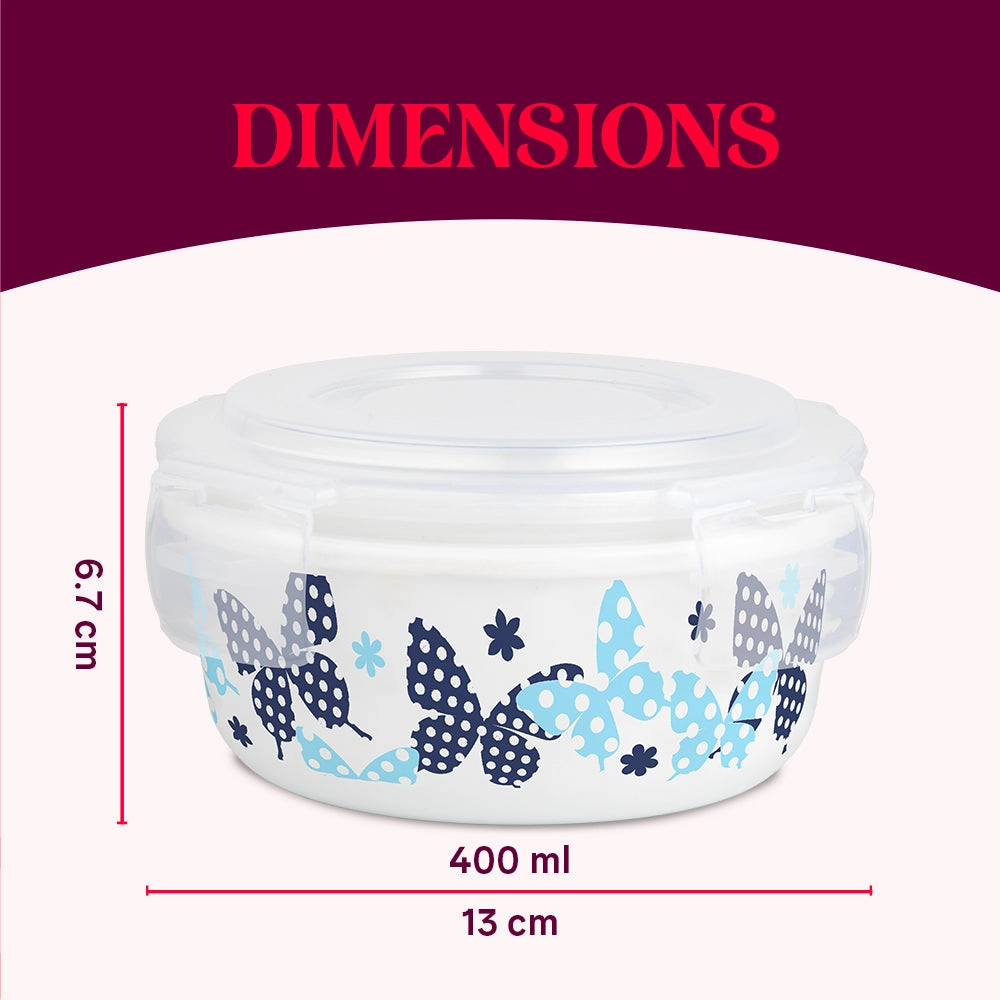 Larah By Borosil Veera Blue Klip N Store Storage Container