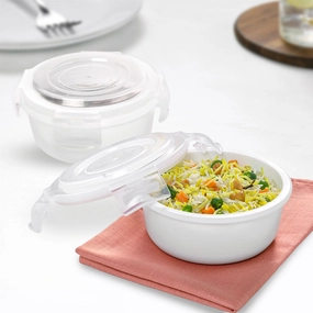 Larah By Borosil White Klip N Store Storage Container food storage,storage containers,kitchen storage