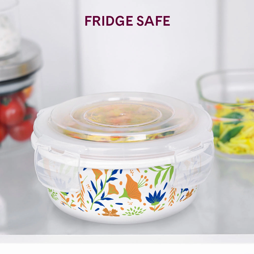 Larah By Borosil Ziva Navy Klip N Store Storage Container