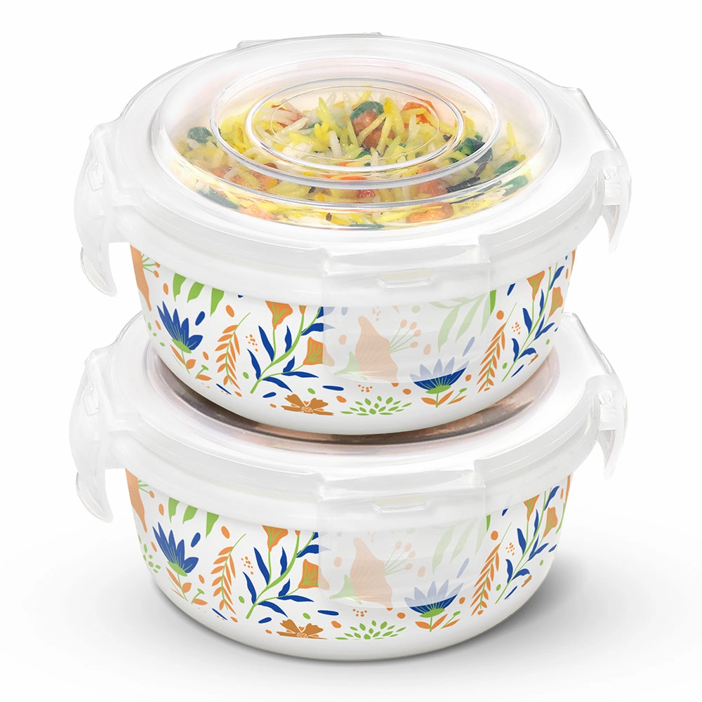 Larah By Borosil Ziva Navy Klip N Store Storage Container