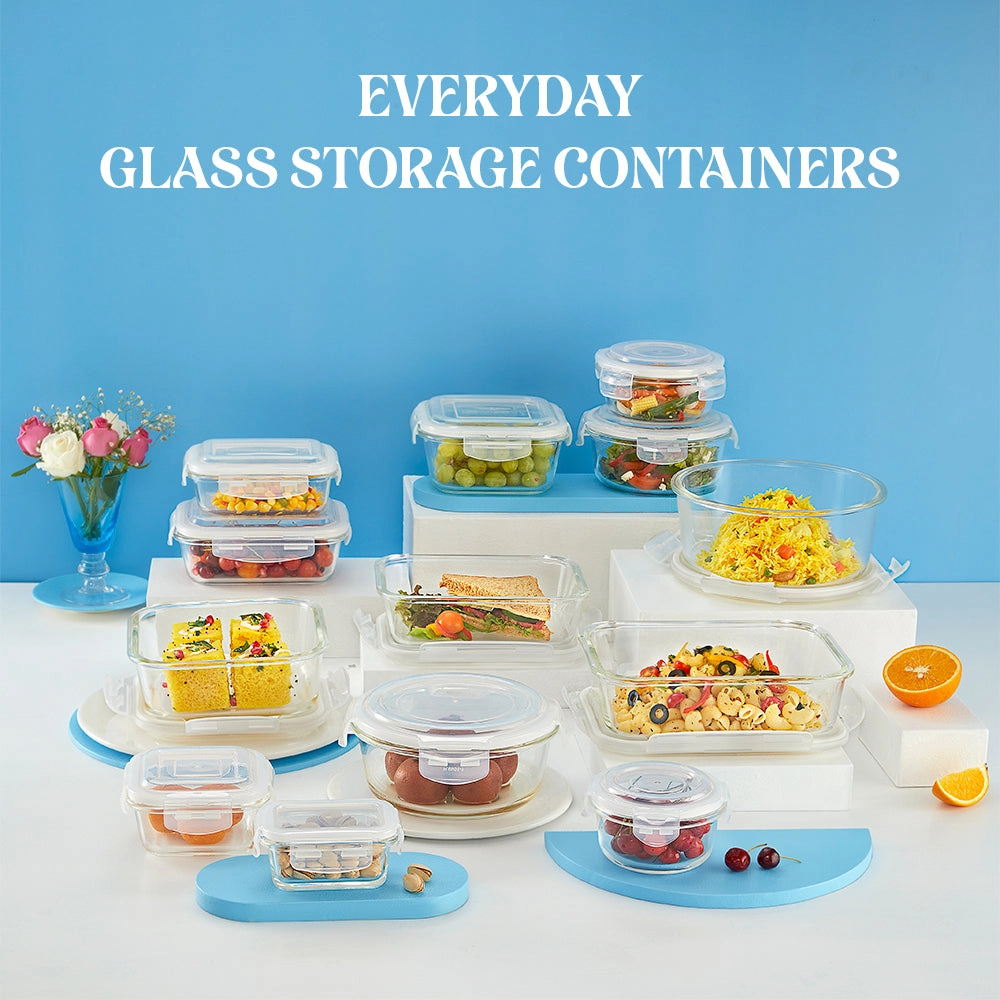 Larah Everyday Klip n Store Rectangular Glass Container
