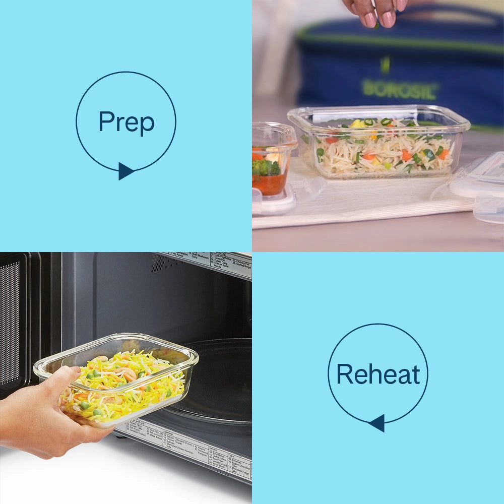 Larah Everyday Klip n Store Rectangular Glass Container