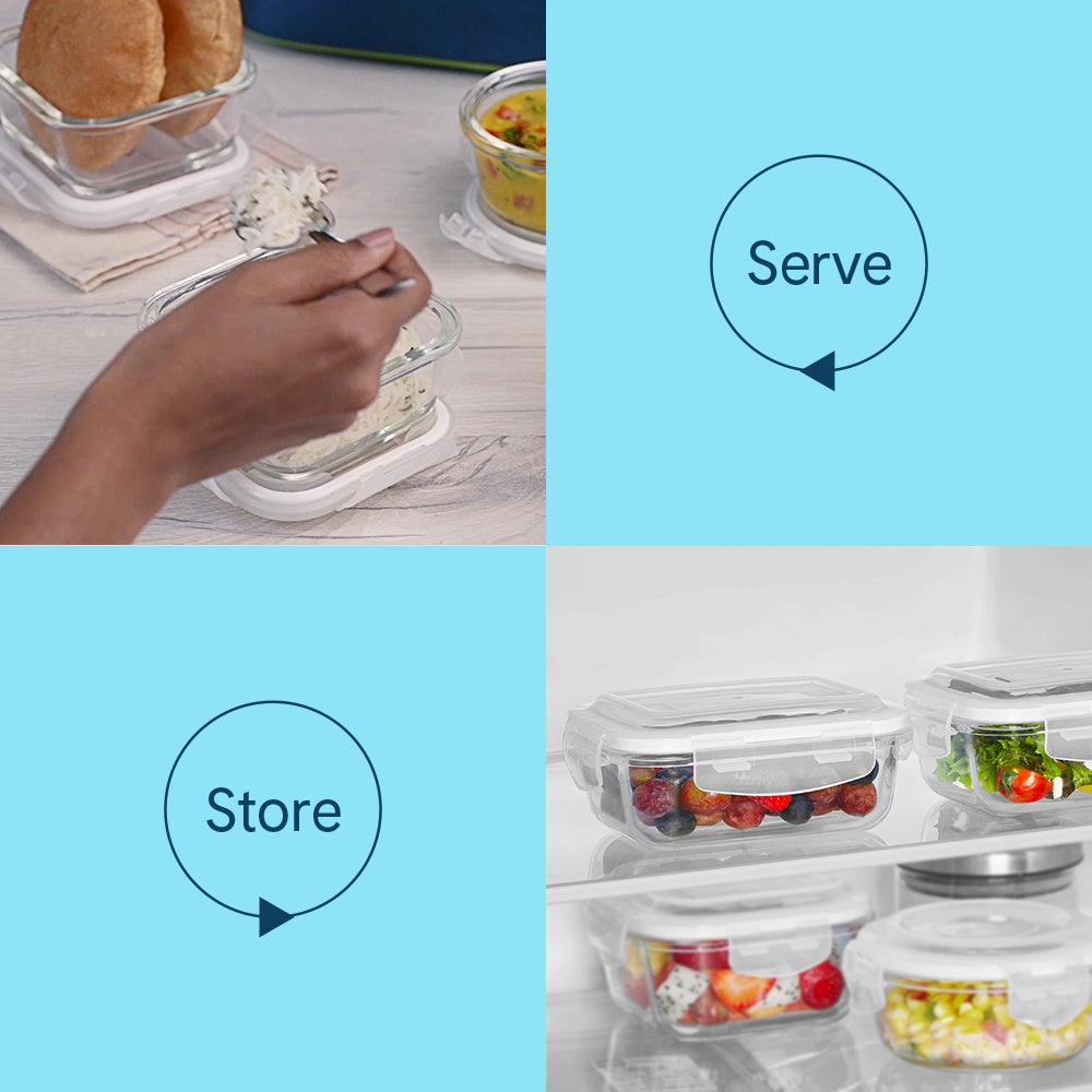 Larah Everyday Klip n Store Rectangular Glass Container