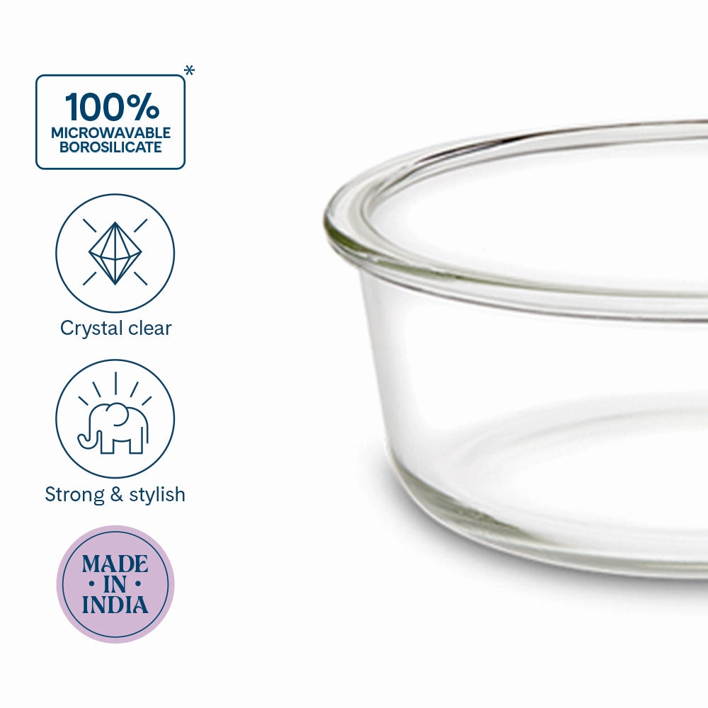 Larah Everyday Klip n Store Round Glass Containers