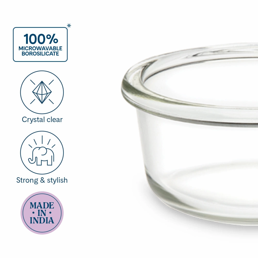 Larah Everyday Klip n Store Round Glass Containers