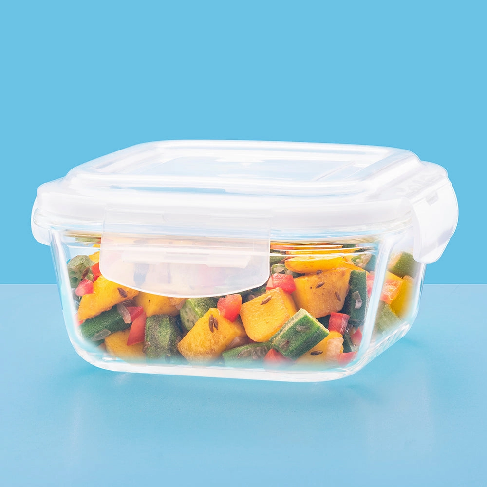 Larah Everyday Klip n Store Square Glass Container