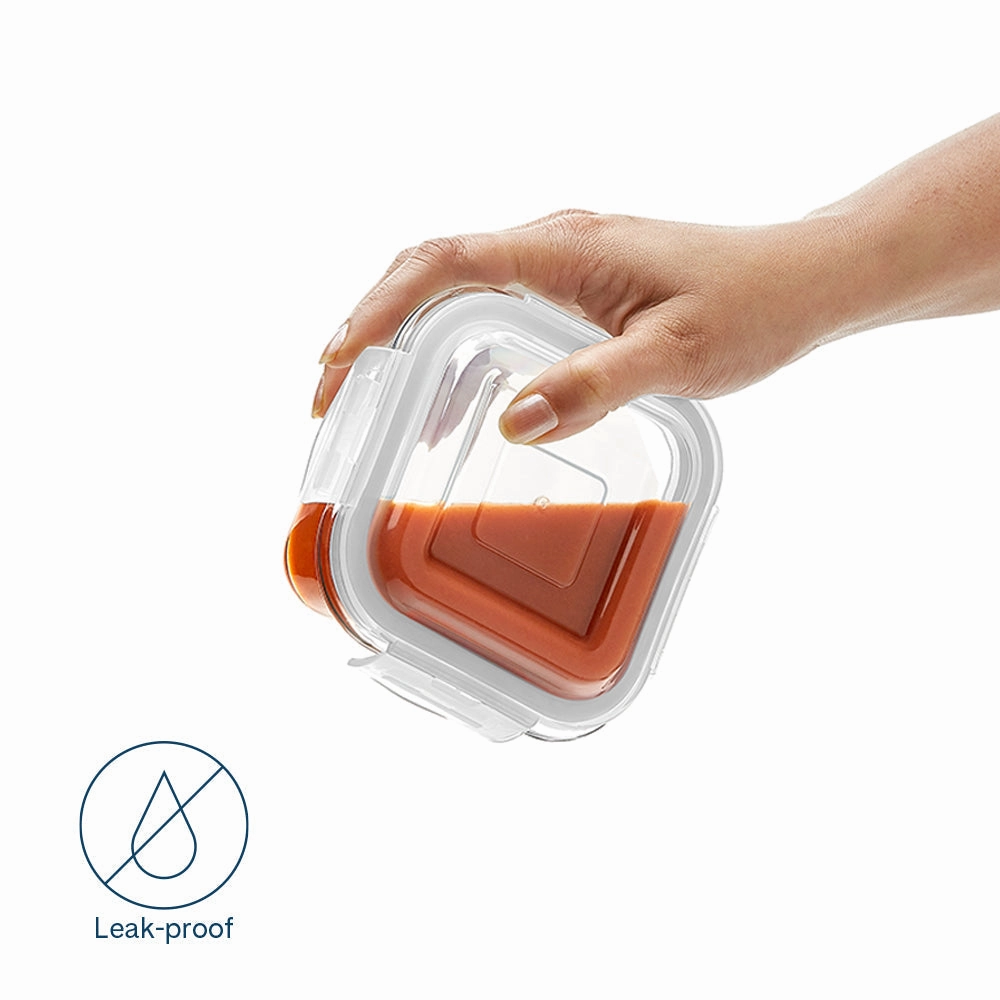 Larah Everyday Klip n Store Square Glass Container