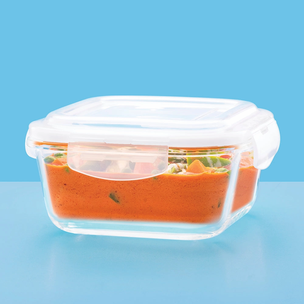 Larah Everyday Klip n Store Square Glass Container