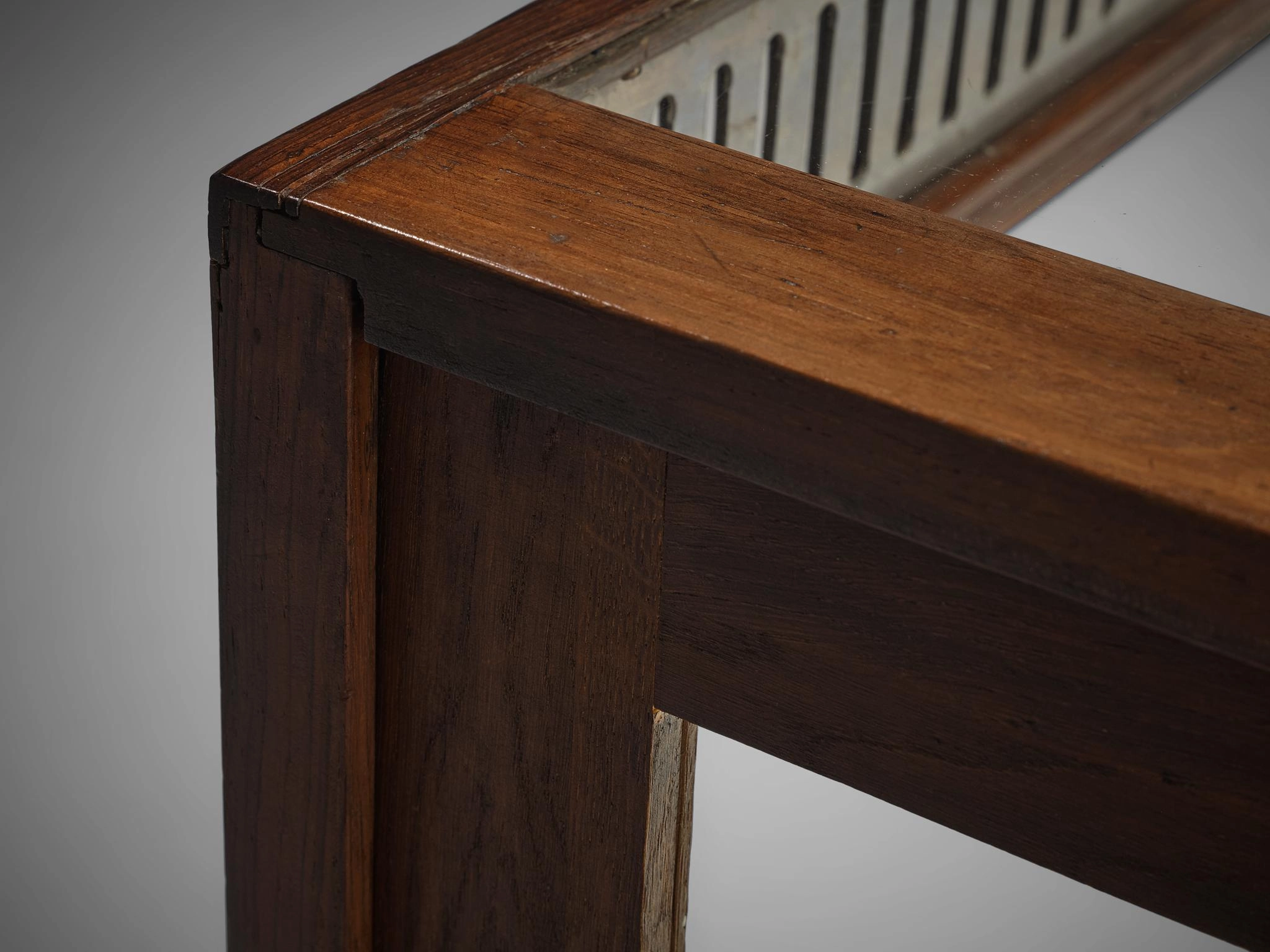 Large Art Deco Showcase in Stained Oak and Glass