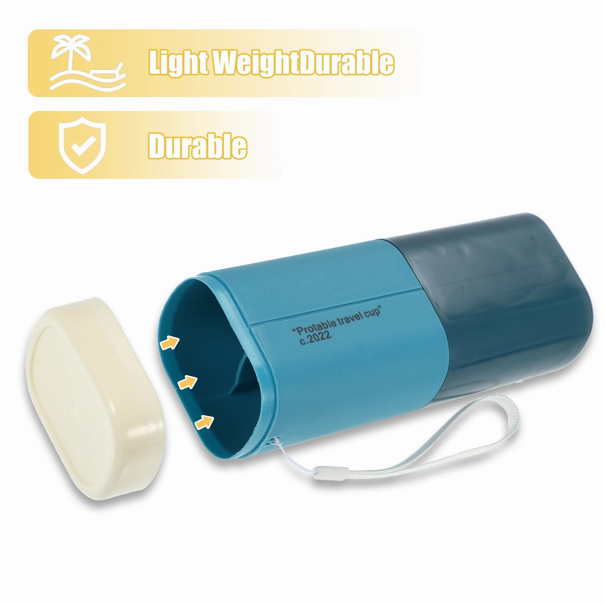 Large Capacity Toothbrush Case with Cup PP PE 7.87"x3.07"x2.28"