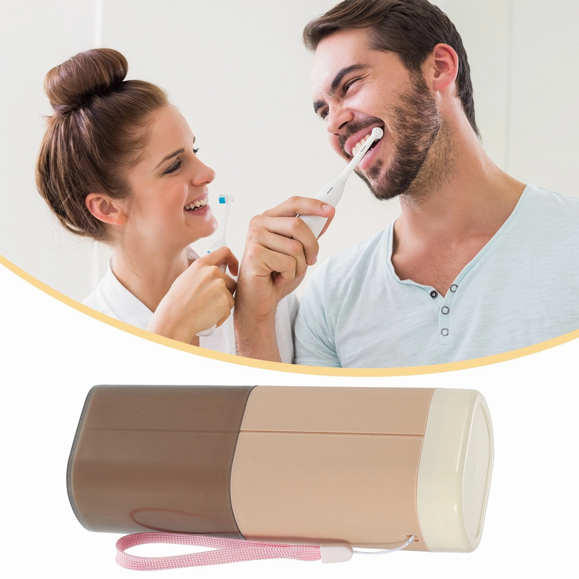 Large Capacity Toothbrush Case with Cup PP PE 7.87"x3.07"x2.28"