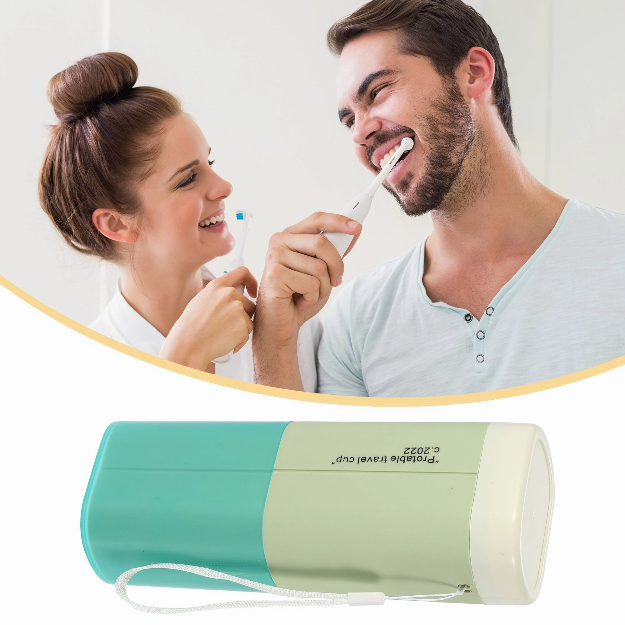 Large Capacity Toothbrush Case with Cup PP PE 7.87"x3.07"x2.28"