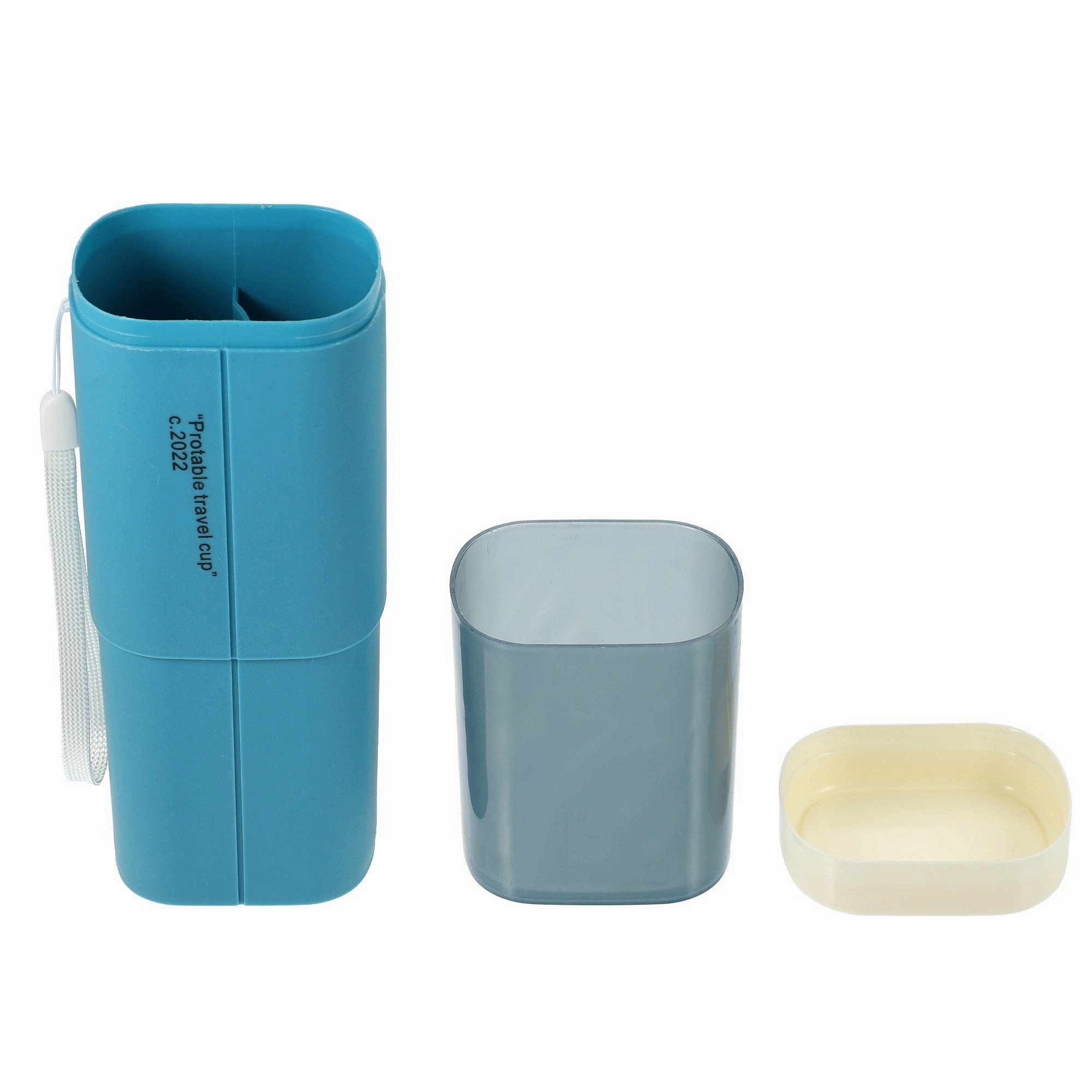 Large Capacity Toothbrush Case with Cup PP PE 7.87"x3.07"x2.28"