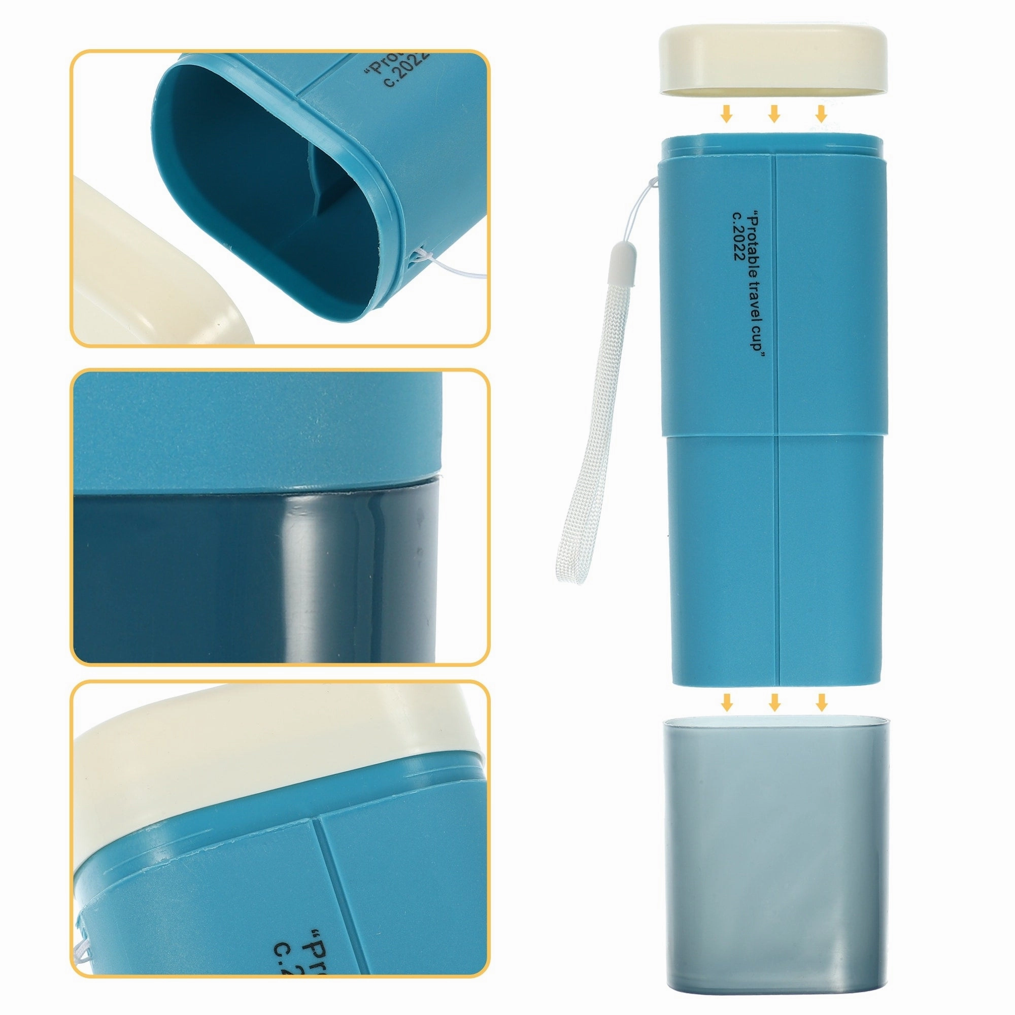Large Capacity Toothbrush Case with Cup PP PE 7.87"x3.07"x2.28"