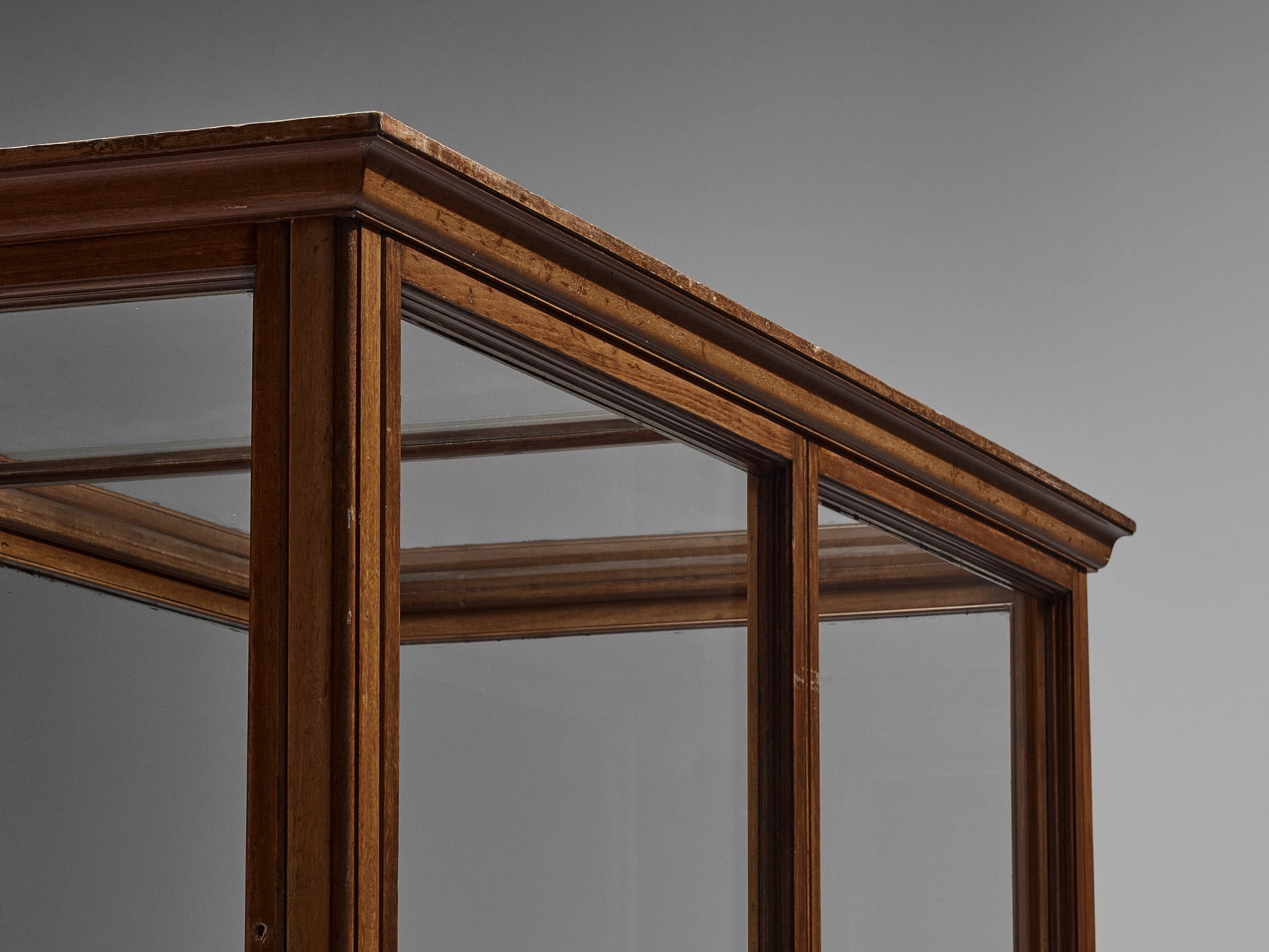 Large Danish Showcase in Mahogany and Glass