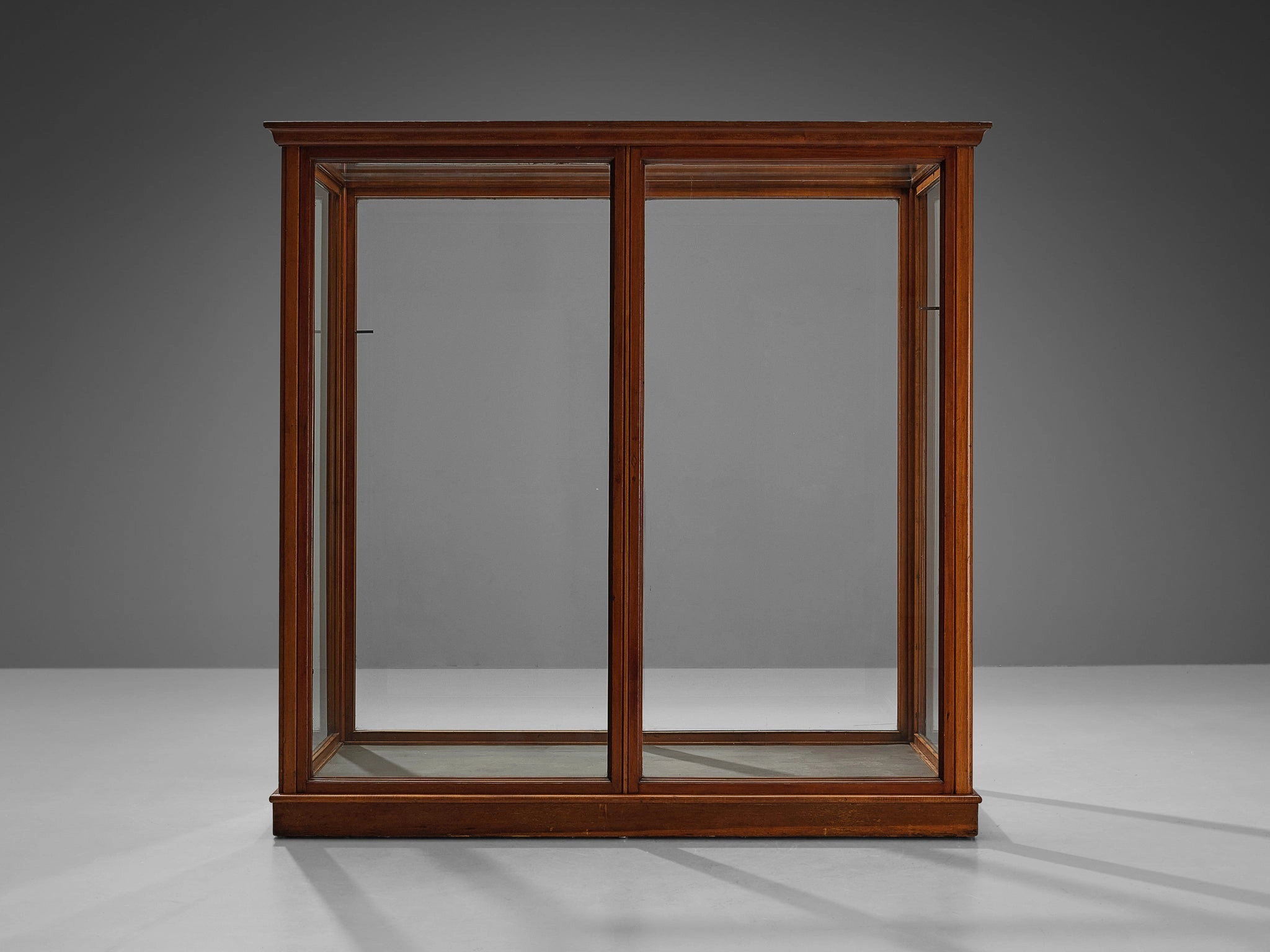 Large Danish Showcase in Mahogany and Glass