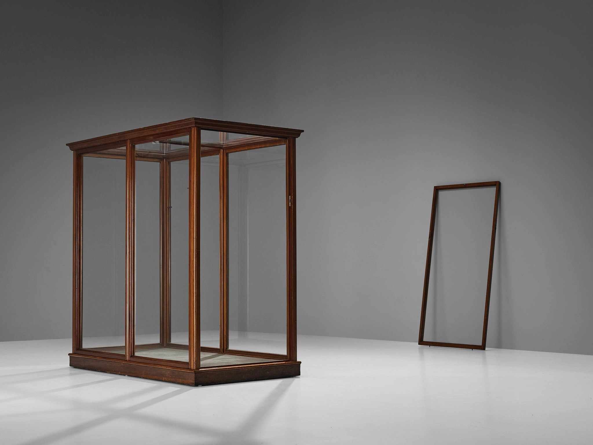 Large Danish Showcase in Mahogany and Glass