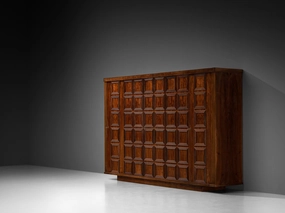 Large Italian Art Deco Wardrobe or Highboard in Walnut 1940s storage cabinet,organizer,furniture storage